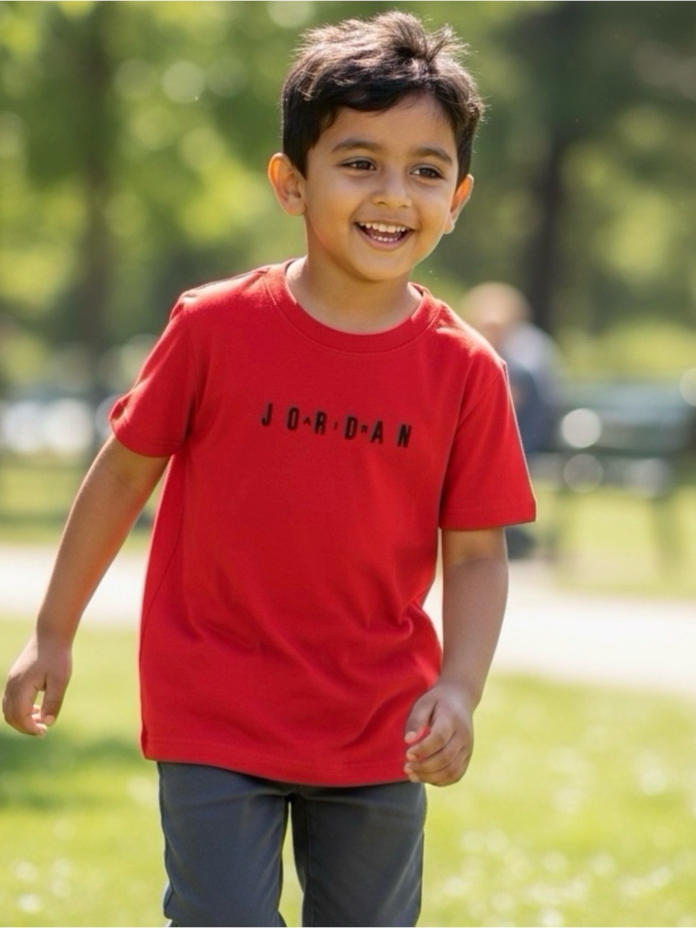 Jordan‎ Boys Red Logo Tee Shirt Youth Size 6 Short Sleeve Casual Top